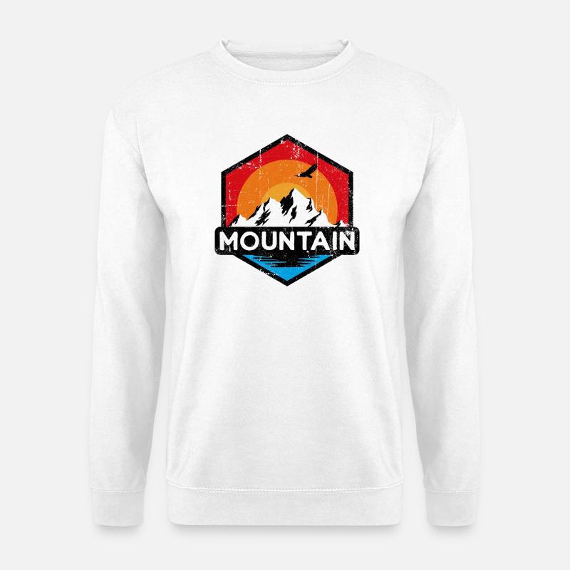 Berg-Retro - Unisex Pullover - Weiß