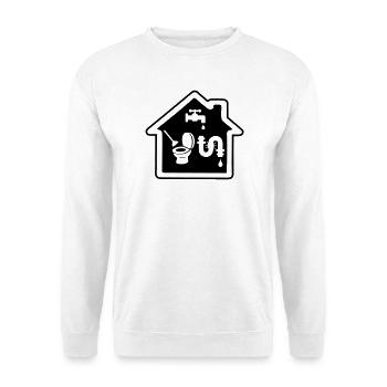 House with plumbing work - Unisex Sweatshirt - white - Front