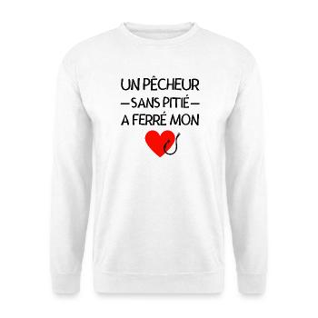 pêche, pêcheur, femme de pêcheur - Sweat-shirt Unisexe - blanc - Devant