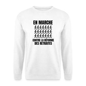 réforme des retraites, retraites, retraite - Sweat-shirt Unisexe - blanc - Devant