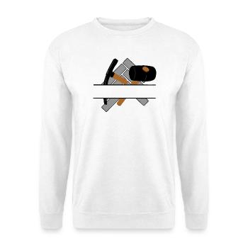 Pflastererlogo mit transparenter Stange dazwischen - Unisex Pullover - Weiß - Vorne
