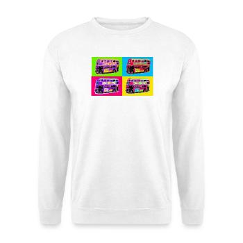 London Pop Art Regenbogenbus - Unisex Pullover - Weiß - Vorne