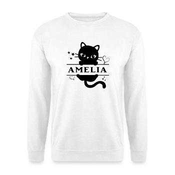 T-Shirt Amelia T-Shirt Katze Geschenkidee Katze - Unisex Pullover - Weiß - Vorne