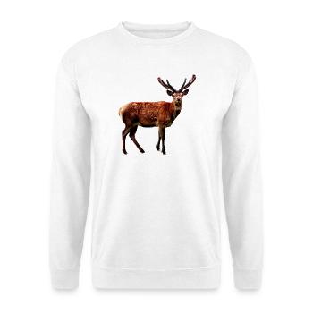 Hirsch - Unisex Pullover - Weiß - Vorne