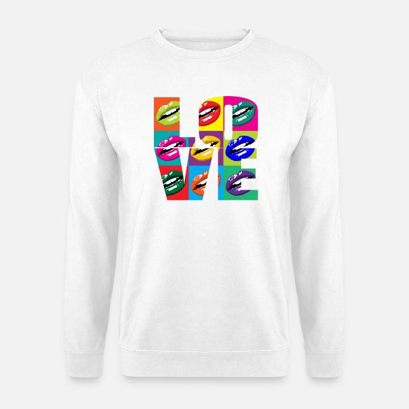 Multicolored Pop Art Lips - Unisex Sweatshirt - white
