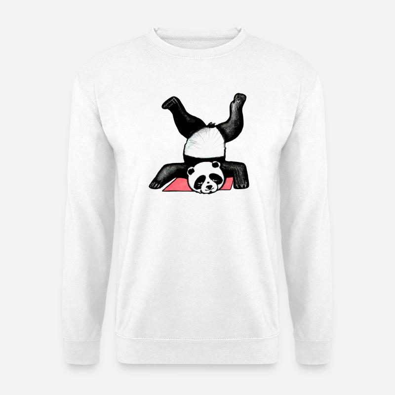 Panda Akrobat auf Matte - Unisex Pullover - Weiß