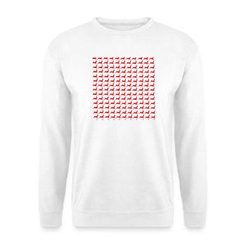 beste weihnachts outfits, rentiermuster - Unisex Pullover - Weiß - Vorne - Alina (178cm) & Michal (187cm)