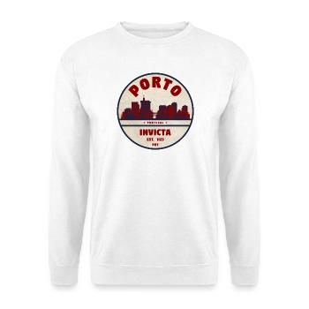 Porto Skyline Invicta Badge - Unisex Pullover - Weiß - Vorne