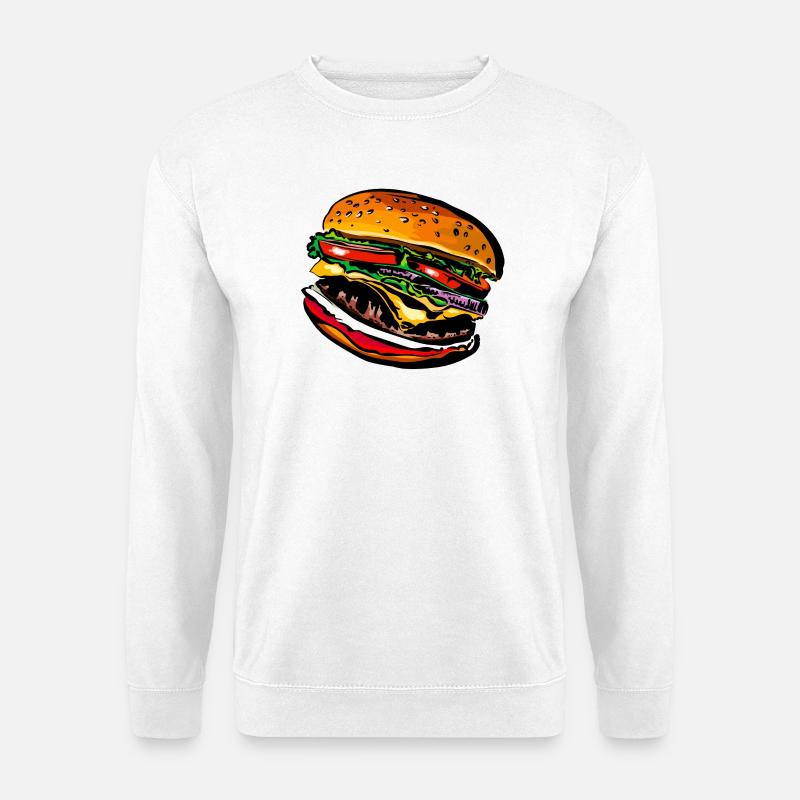 Burger Cheeseburger Fast Food - Unisex Pullover - Weiß