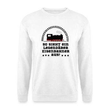 Eisenbahn Dampflok legendär - Unisex Pullover - Weiß - Vorne
