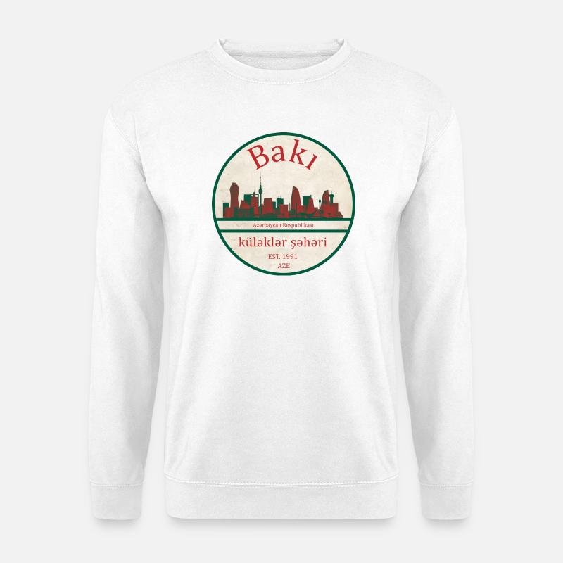 Baku Skyline Emblem - Unisex Pullover - Weiß