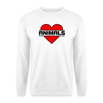 Herz Liebe TIERE - Unisex Pullover - Weiß - Vorne