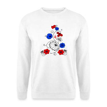 Flower vine with butterfly - Unisex Sweatshirt - white - Front