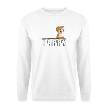 Dog Dog Puppy HAPPY - Unisex Sweatshirt - white - Front