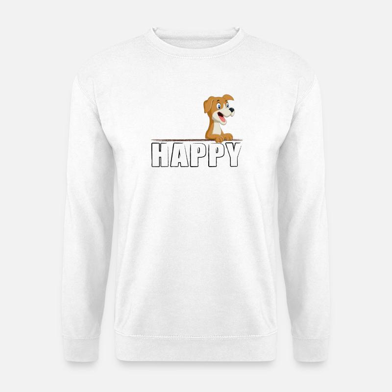 Dog Hund Hündchen HAPPY - Unisex Pullover - Weiß