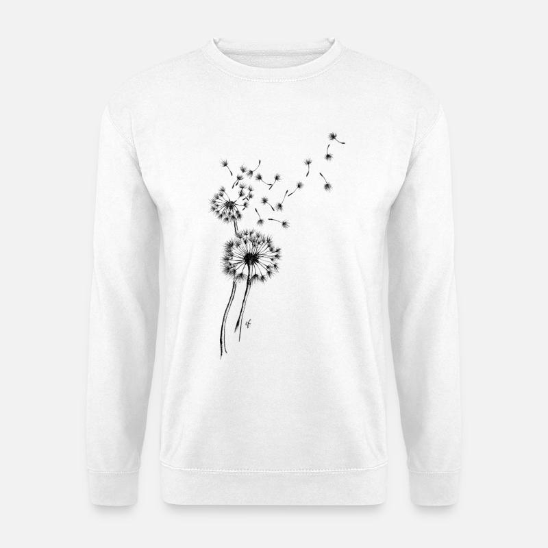 Pusteblume schwarz - Unisex Pullover - Weiß