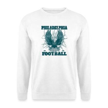 Philadelphia Adler Emblem mit Football-Motiv - Unisex Pullover - Weiß - Vorne