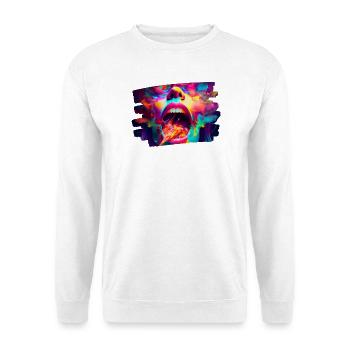 kunst kreativ lustig horror monster techno party - Unisex Pullover - Weiß - Vorne