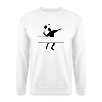 Schattenbild eines Badmintonspielers - Unisex Pullover - Weiß - Vorne