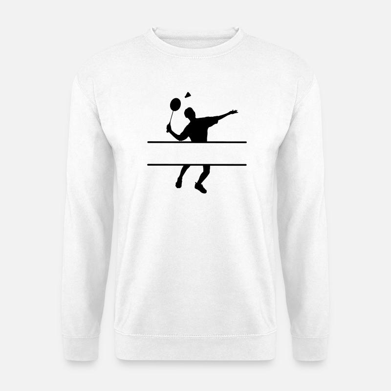 Schattenbild eines Badmintonspielers - Unisex Pullover - Weiß