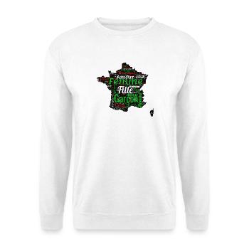 France en Mots – Famille et Amour - Sweat-shirt Unisexe - blanc - Devant
