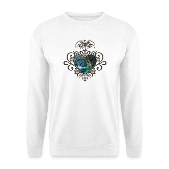 Cute dolphin in a bubble the hearts of the ocean - Unisex Sweatshirt - white - Front