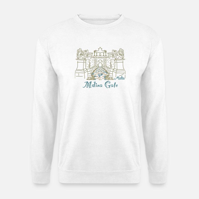 Mdina Gate, Malta - Unisex Pullover - Weiß