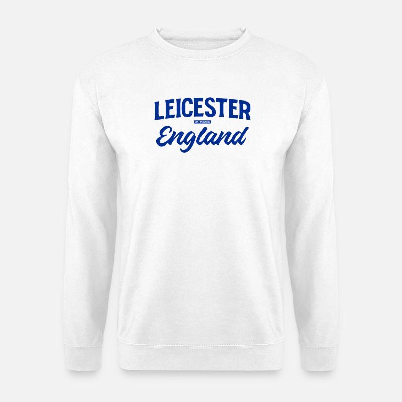 Leicester England Script Logo - Unisex Sweatshirt - white