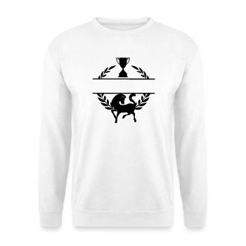 Cheval en couronne de laurier avec coupe - Sweat-shirt Unisexe - blanc - Devant