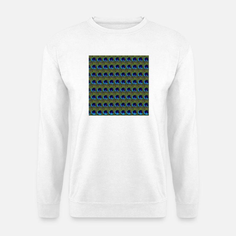 tolle federmuster, Pfauenfedermuster überlappend - Unisex Pullover - Weiß