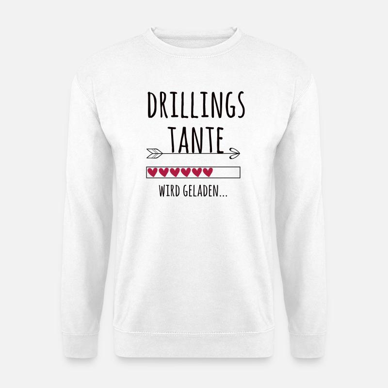 werdende Drillingstante Schwangerschaft Drillinge - Unisex Pullover - Weiß