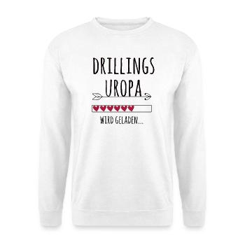 werdender Drillingsuropa Schwangerschaft Drillinge - Unisex Pullover - Weiß - Vorne