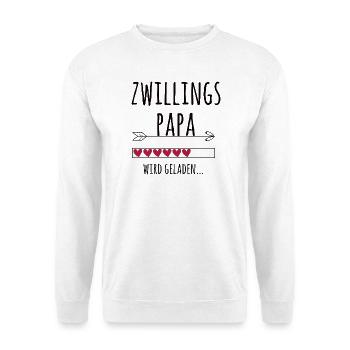 werdender Zwillingspapa Schwangerschaft Zwillinge - Unisex Pullover - Weiß - Vorne