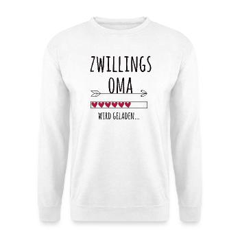 werdende Zwillingsoma Schwangerschaft Zwillinge - Unisex Pullover - Weiß - Vorne