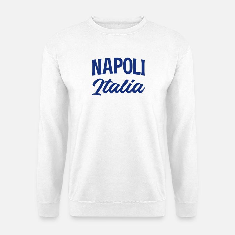 Napoli Italia Script in Blau - Unisex Pullover - Weiß
