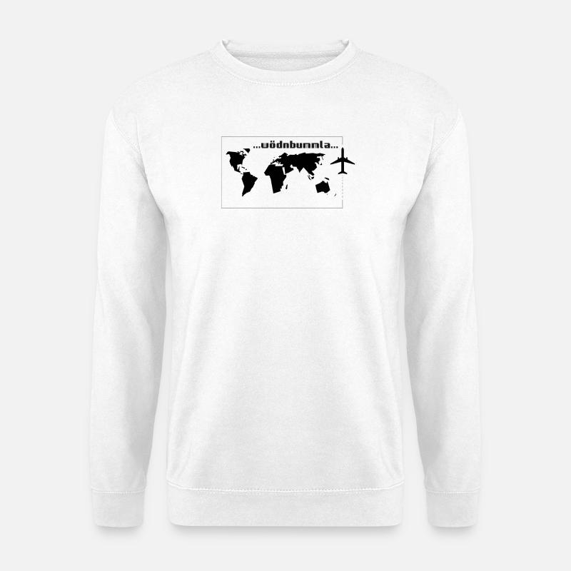 Wödnbummla-Weltreisender, Austrian dialect - Unisex Sweatshirt - white
