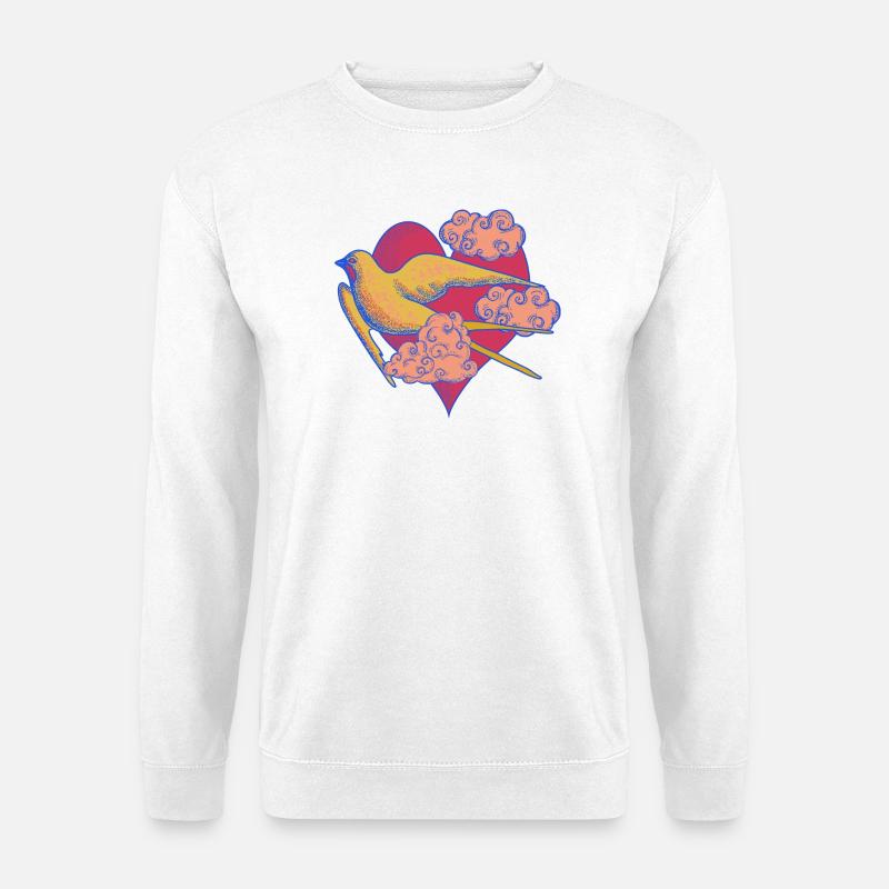 Herzvogel im Pop-Art Stil - Unisex Pullover - Weiß