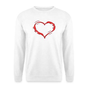 Herz - Unisex Pullover - Weiß - Vorne