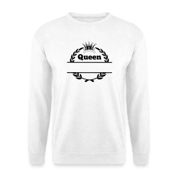 Königin in Lorbeerkranz und Krone - Unisex Pullover - Weiß - Vorne