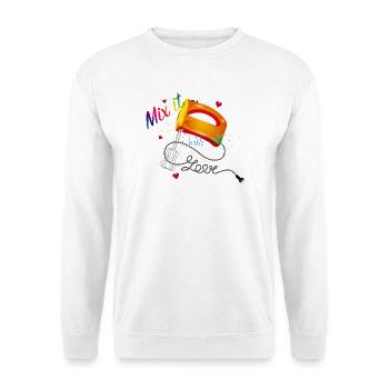 Mélangeur à main coloré avec un dicton cool - Sweat-shirt Unisexe - blanc - Devant