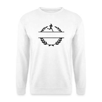 Transparentes Logo des Läuferlorbeerkranzes - Unisex Pullover - Weiß - Vorne