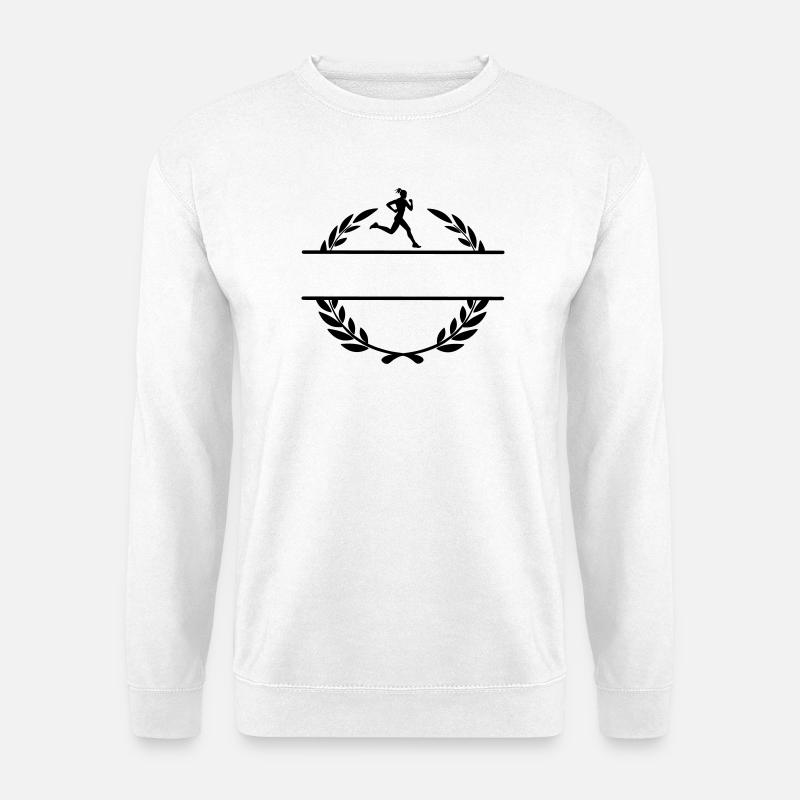 Transparentes Logo des Läuferlorbeerkranzes - Unisex Pullover - Weiß
