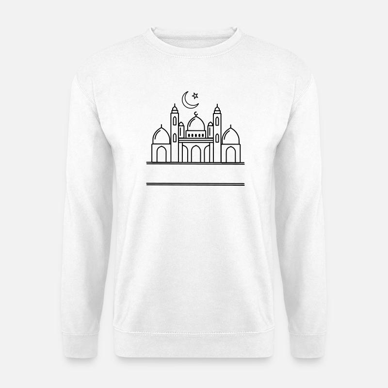 Mosque with text bar transparent - Unisex Sweatshirt - white