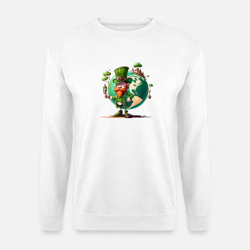 Weltglücks-Leprechaun - Unisex Pullover - Weiß