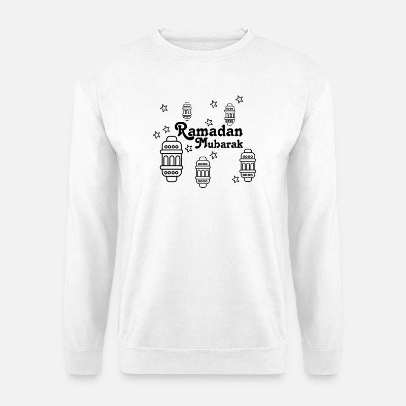 Ramadan Mubarak Lichter, Sternchen - Unisex Pullover - Weiß