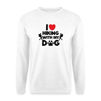 Wanderer Statement Herz Ich Liebe Wandern Berge - Unisex Pullover - Weiß - Vorne