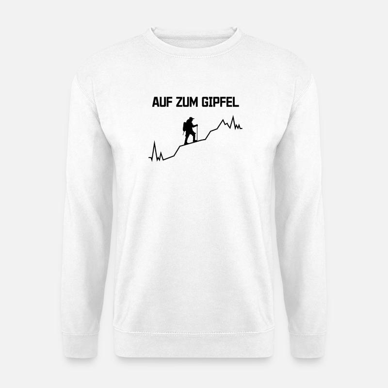 Gipfel Statement bergsteigen Wanderwege Wandern - Unisex Pullover - Weiß