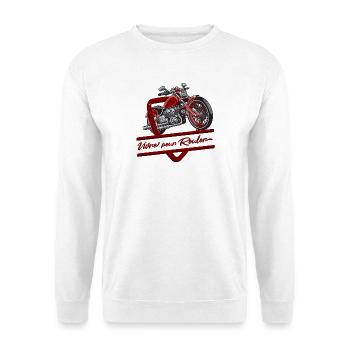 Live to Ride Oldtimer-Motorrad - Unisex Pullover - Weiß - Vorne