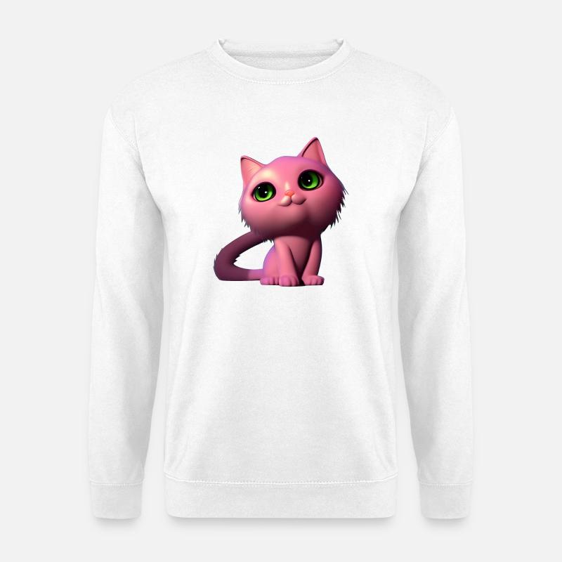rosa katze frei - Unisex Pullover - Weiß