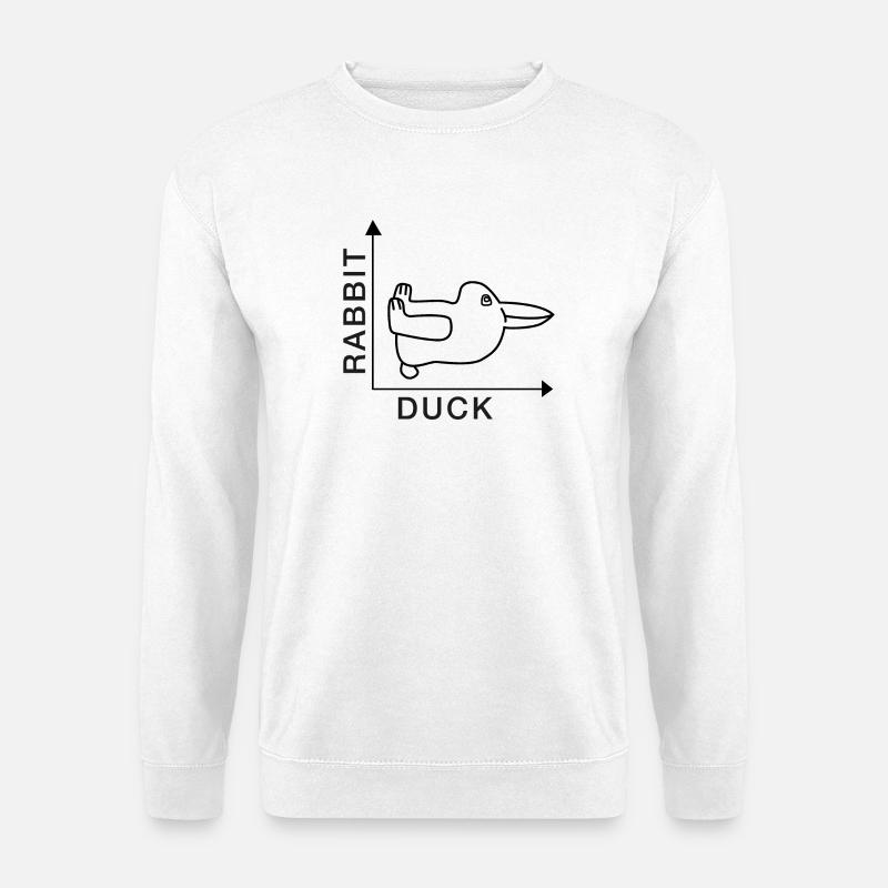 Rabbit - Duck - Nerdshirt - Unisex Pullover - Weiß